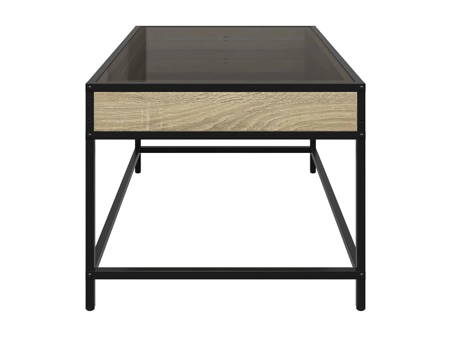 Mesa de centro | Mesa de apoio luzes LED Infinity 70x50x41 cm carvalho sonoma