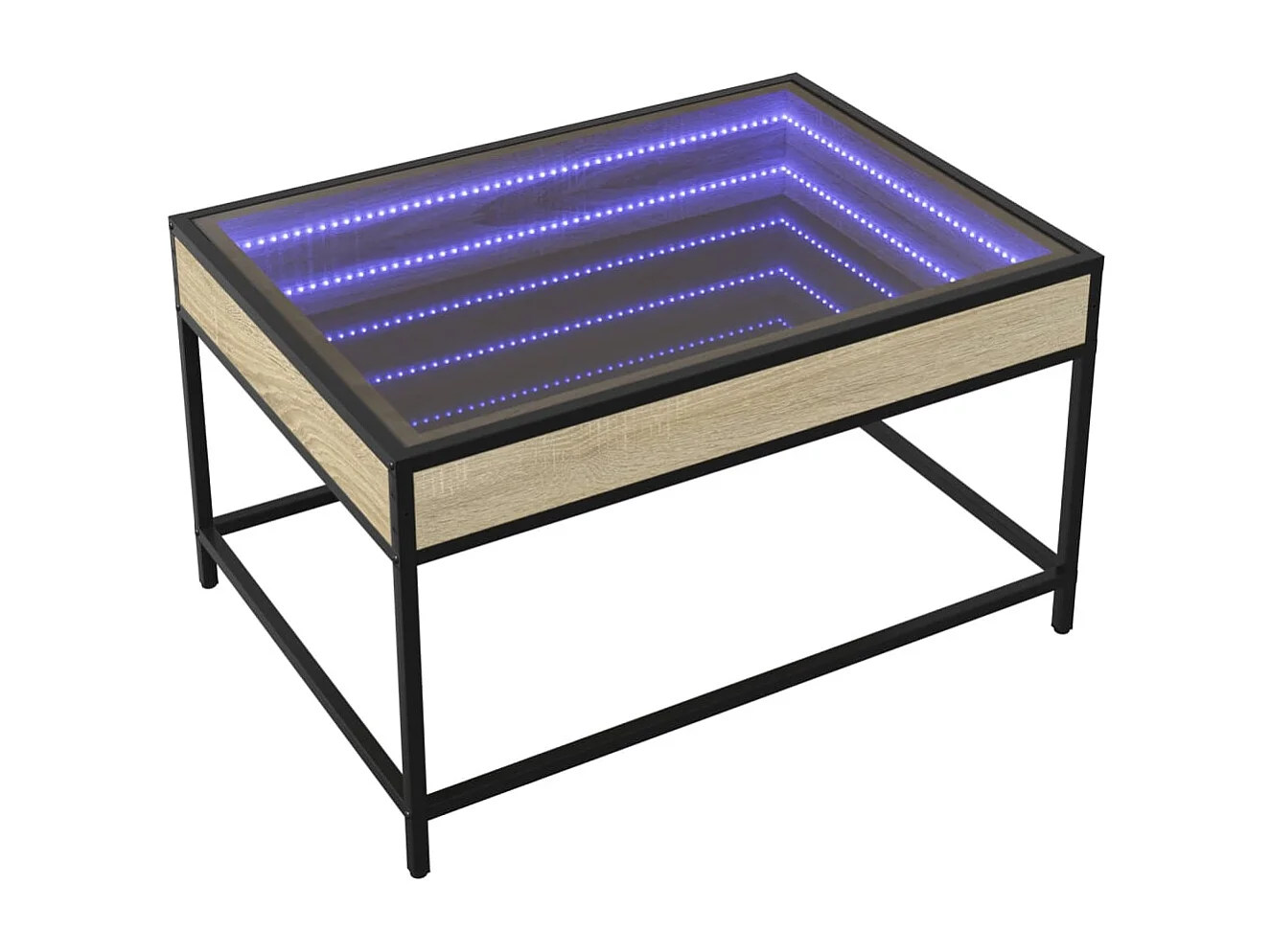 Table basse salon-Table d'appoint avec LED infini chêne sonoma 70x50x41 cm SHL77059