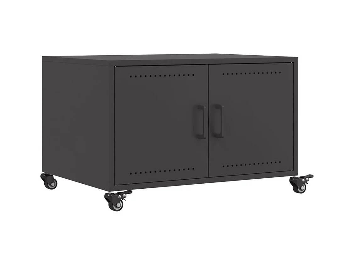 Table basse salon-Table d'appoint noir 68x50x43,5 cm acier SHL48661