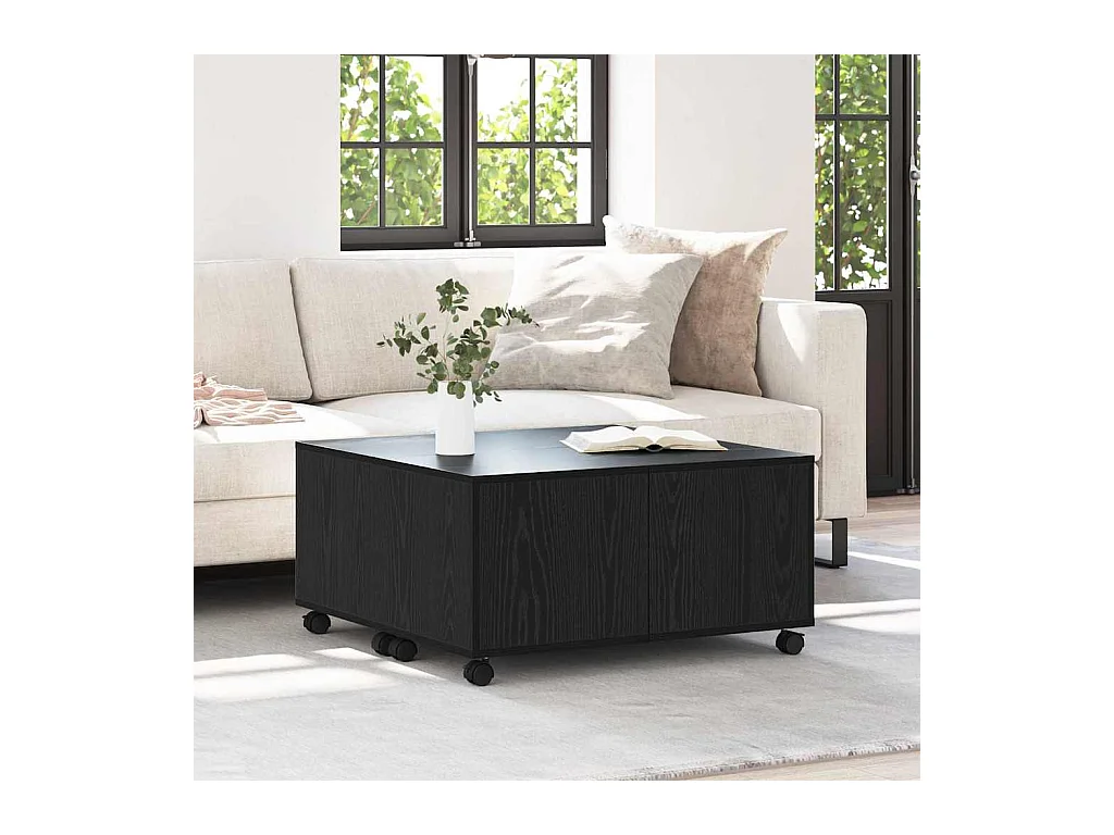 Mesas de centro | Mesas auxiliares 2 uds madera de ingeniería negro 50x50x40 cm SHL2275