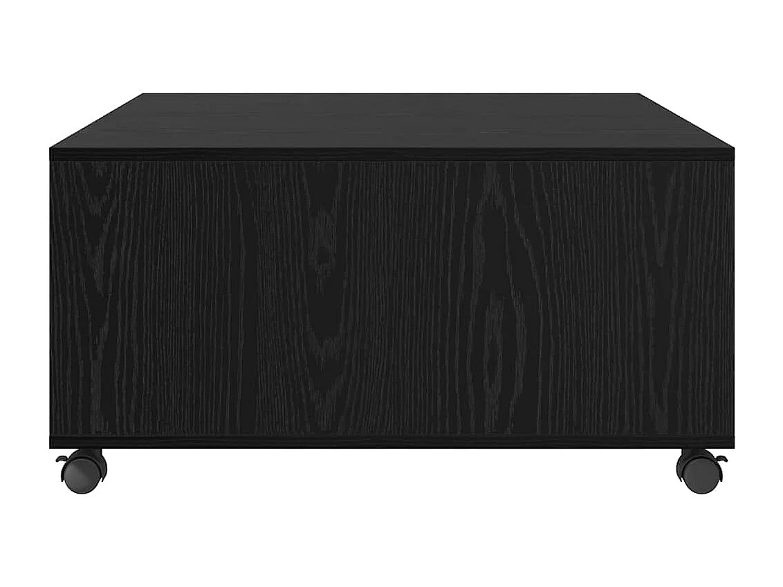 Tavolino da Salotto-Tavolino Basso con cassetto Rovere Nero 75x75x38 cm SHL84949
