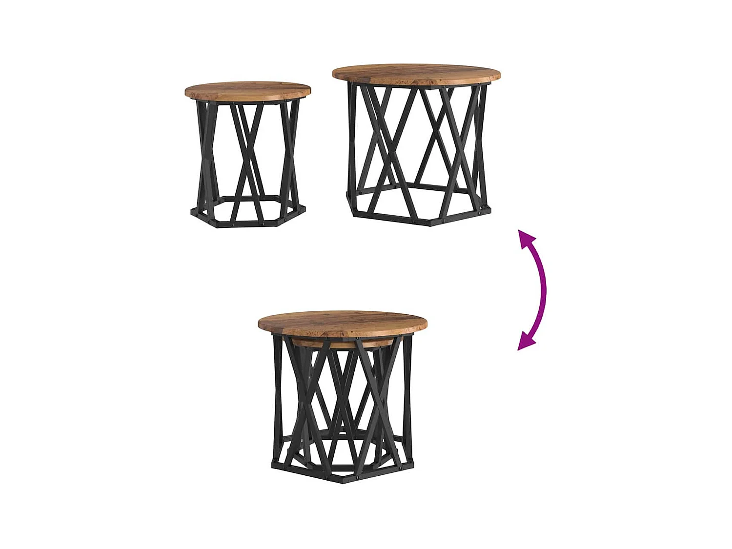 Mesa de centro-Mesa auxiliar-Mesita de centro madera de ingeniería negra 90x50x41,5 cm SHL2396