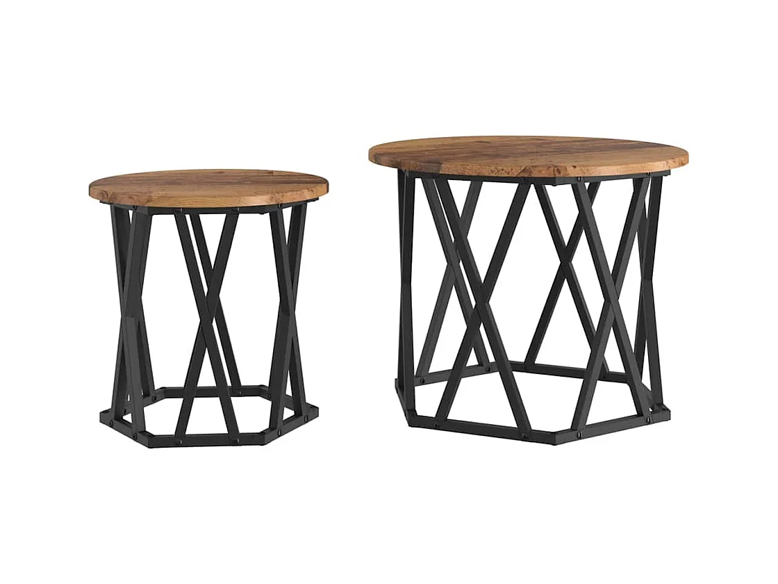 Table d'appoint 2 pcs Bois de récupération 50x50x40 cm SHL32339