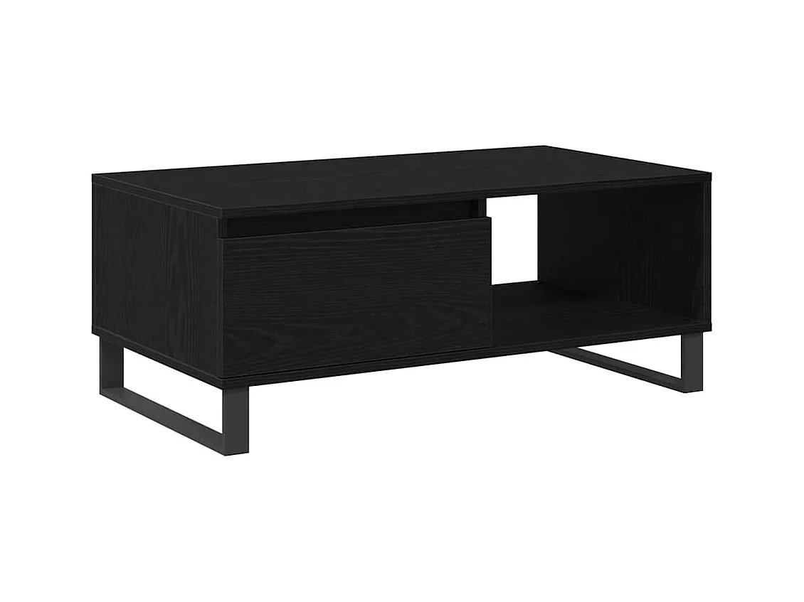 Table basse salon-Table d'appoint Bois noir 90x50x36,5 cm Bois d'ingénierie SHL87916