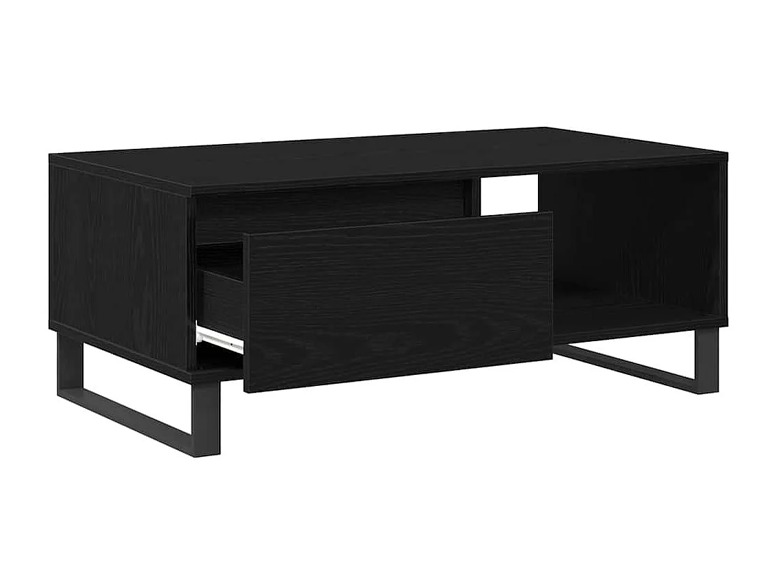 Mesa de centro | Mesa de apoio Mesa de Café with Drawer Carvalho preto 90x50x36.5 cm