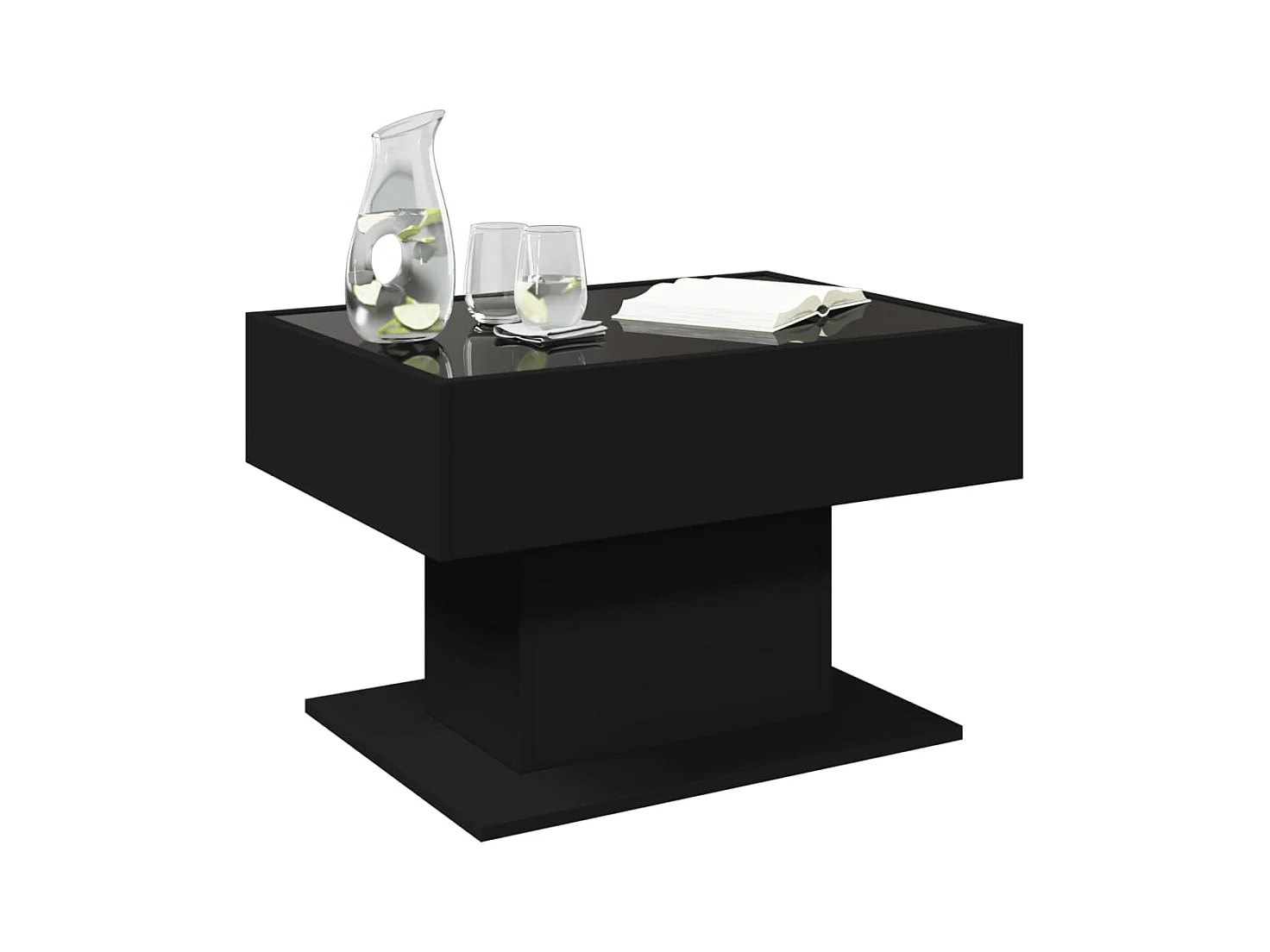 Mesa de centro-Mesa auxiliar madera contrachapada negro 110x48x40 cm SHL355434