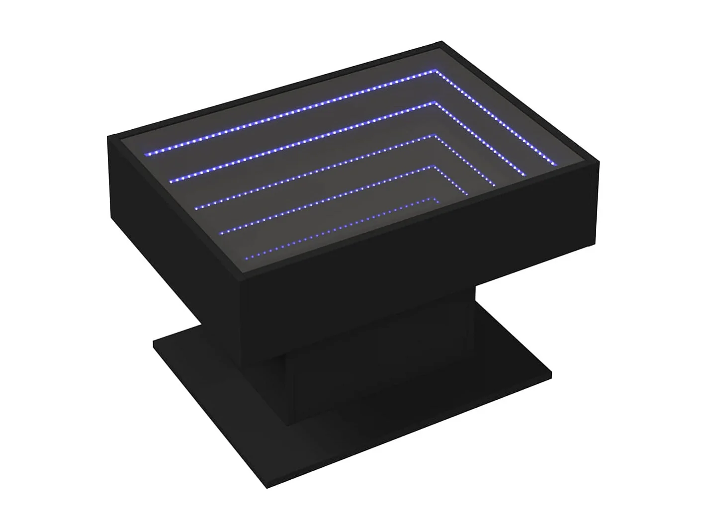 LED Couchtisch-Beistelltische-Sofatisch Schwarz 70x50x45 cm Holzwerkstoff SHL23545