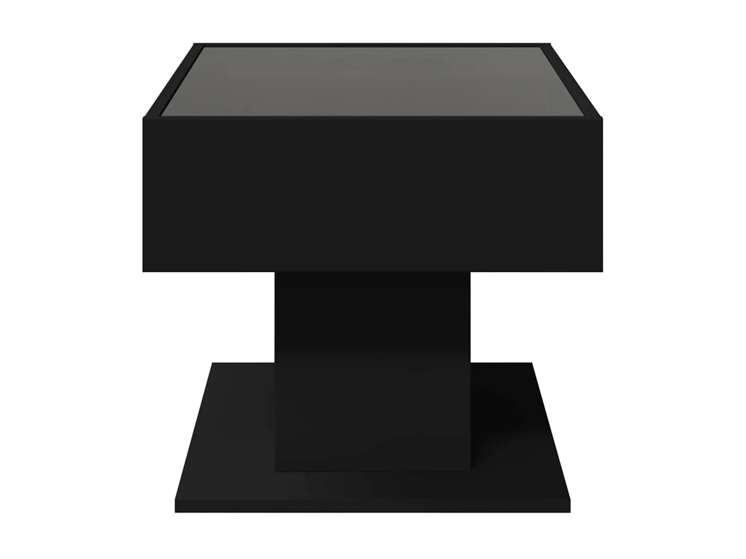 LED Couchtisch-Beistelltische-Sofatisch Schwarz 70x50x45 cm Holzwerkstoff SHL23545