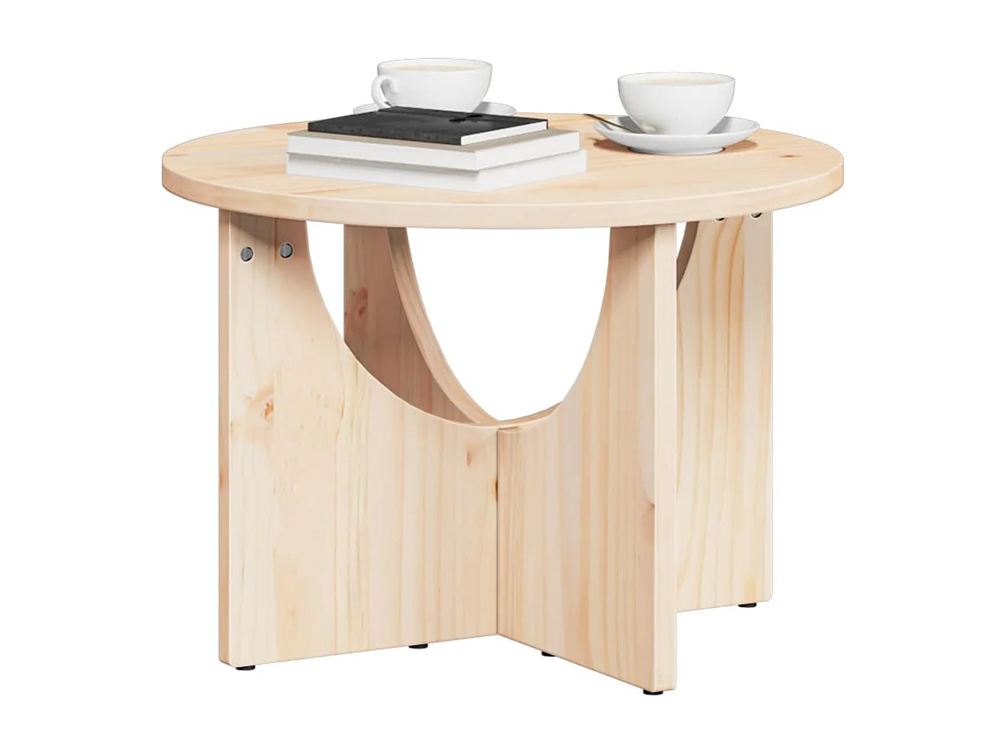 Mesa de centro | Mesa de apoio Natural 50x50x35 cm Madeira de pinho maciça