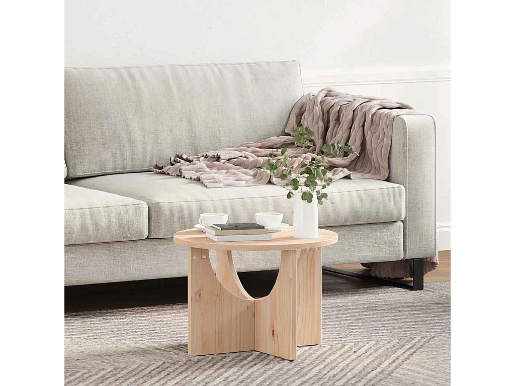 Mesa de centro | Mesa de apoio Natural 50x50x35 cm Madeira de pinho maciça
