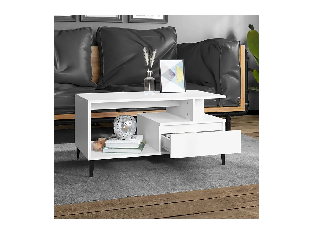 Mesa de centro | Mesa auxiliar madera contrachapada roble marrón 102x50x40 cm SHL1752