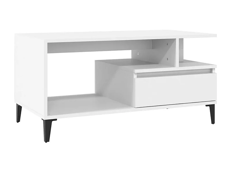 Couchtisch-Wohnzimmertisch-Beistelltische Weiß 90x49x45 cm Holzwerkstoff SHL85185