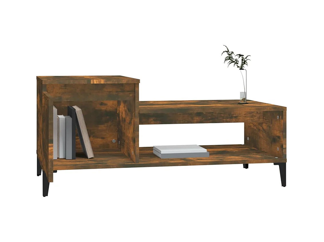 Mesa de centro | Mesa de apoio 100x50x45 cm derivados madeira carvalho fumado