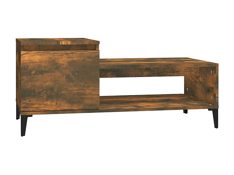 Salontafel | Woonkamertafel | Koffietafel 100x50x45 cm bewerkt hout gerookt eikenkleurig