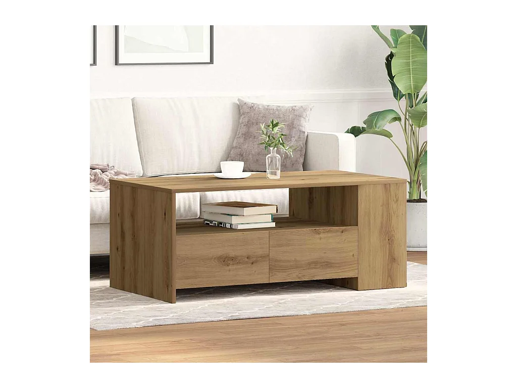 Mesa de centro-Mesa auxiliar-Mesita de centro madera contrachapada negro 100x100x35 cm SHL78952