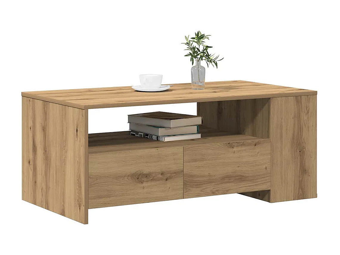 Mesa de centro | Mesa de apoio carvalho artisiano 102x55x43.5 cm