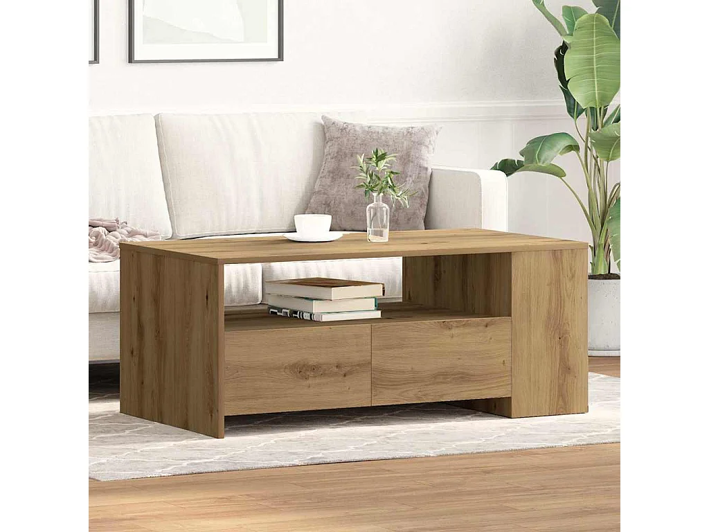 Mesa de centro | Mesa de apoio carvalho artisiano 102x55x43.5 cm