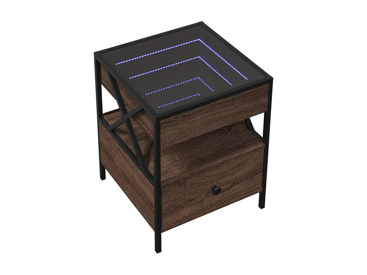 Table basse salon-Table d'appoint avec LED Infinity chêne marron 40x40x51 cm SHL40690