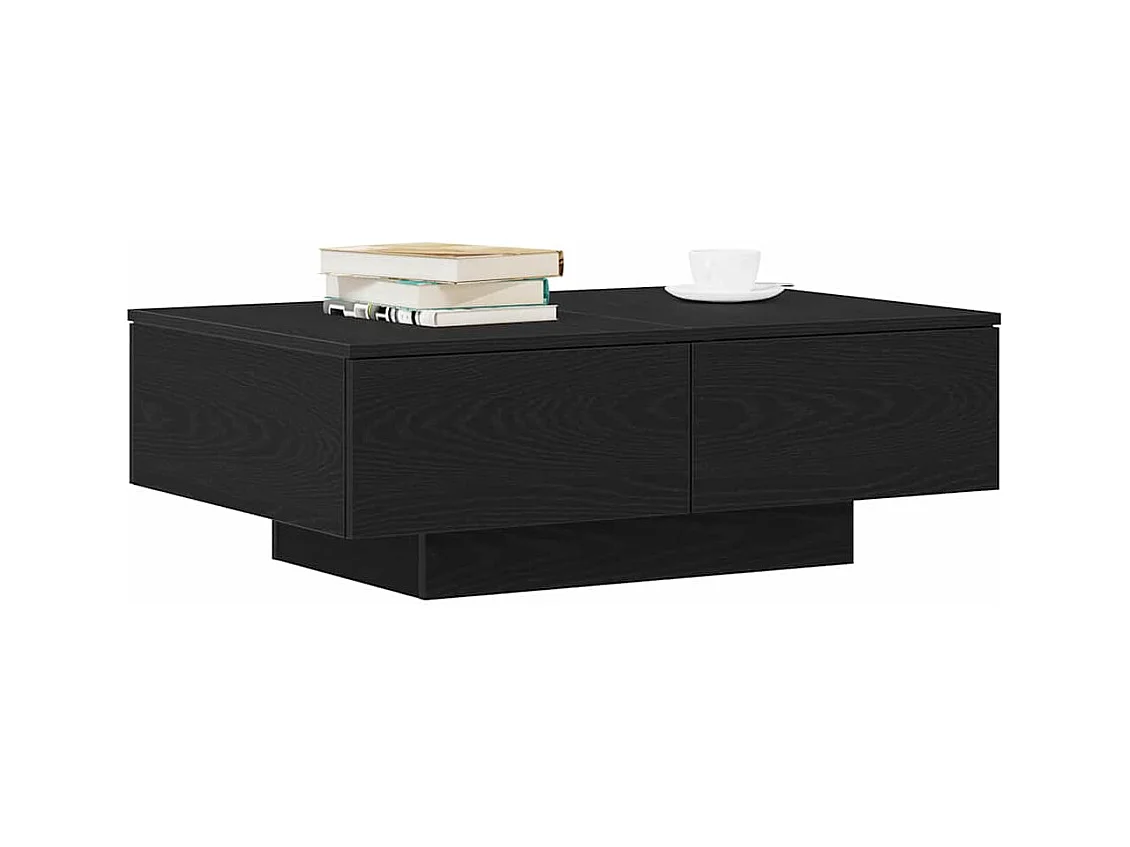 Table basse salon-Table d'appoint en chêne noir 90x60x31 cm en bois d'ingénierie SHL3166