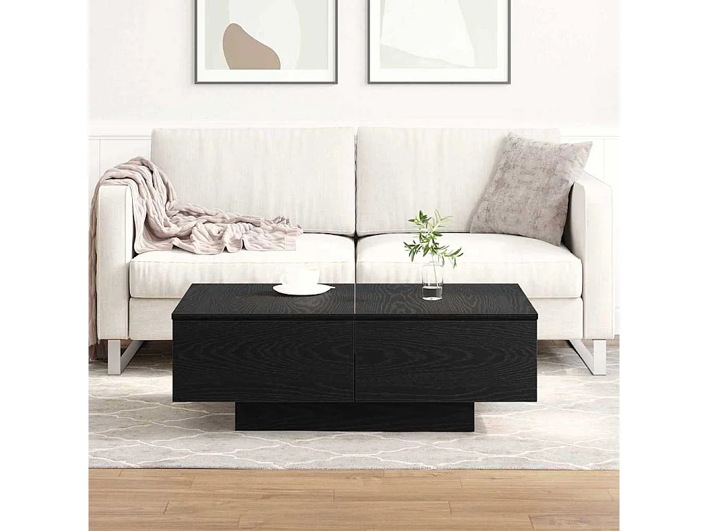 Mesa de centro | Mesa de apoio Carvalho preto 90x60x31 cm