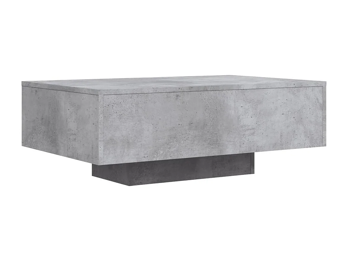 Couchtisch-Wohnzimmertisch-Beistelltische mit LED-Leuchten Betongrau 85x55x31 cm SHL25658