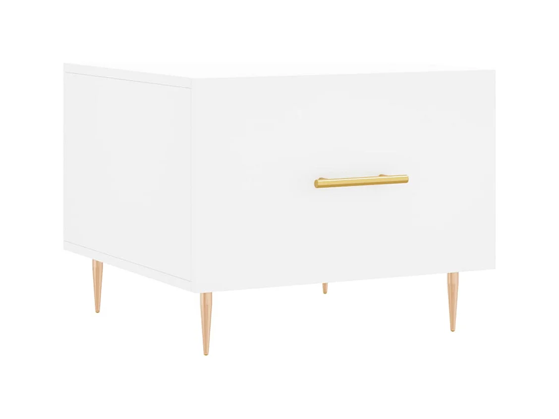 Mesa de centro | Mesa de apoio 50x50x40 cm derivados de madeira branco