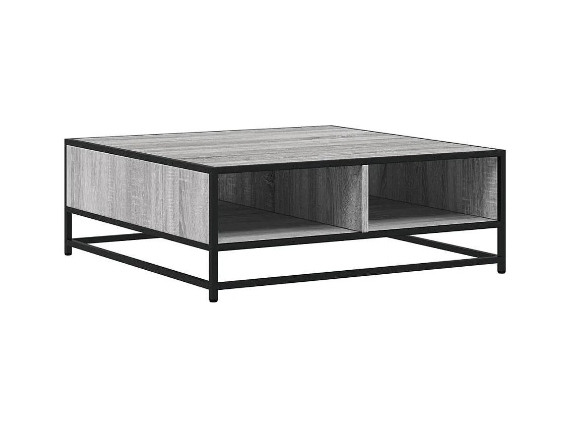 Table basse salon-Table d'appoint sonoma gris 80x80x30 cm bois d'ingénierie et métal SHL93764