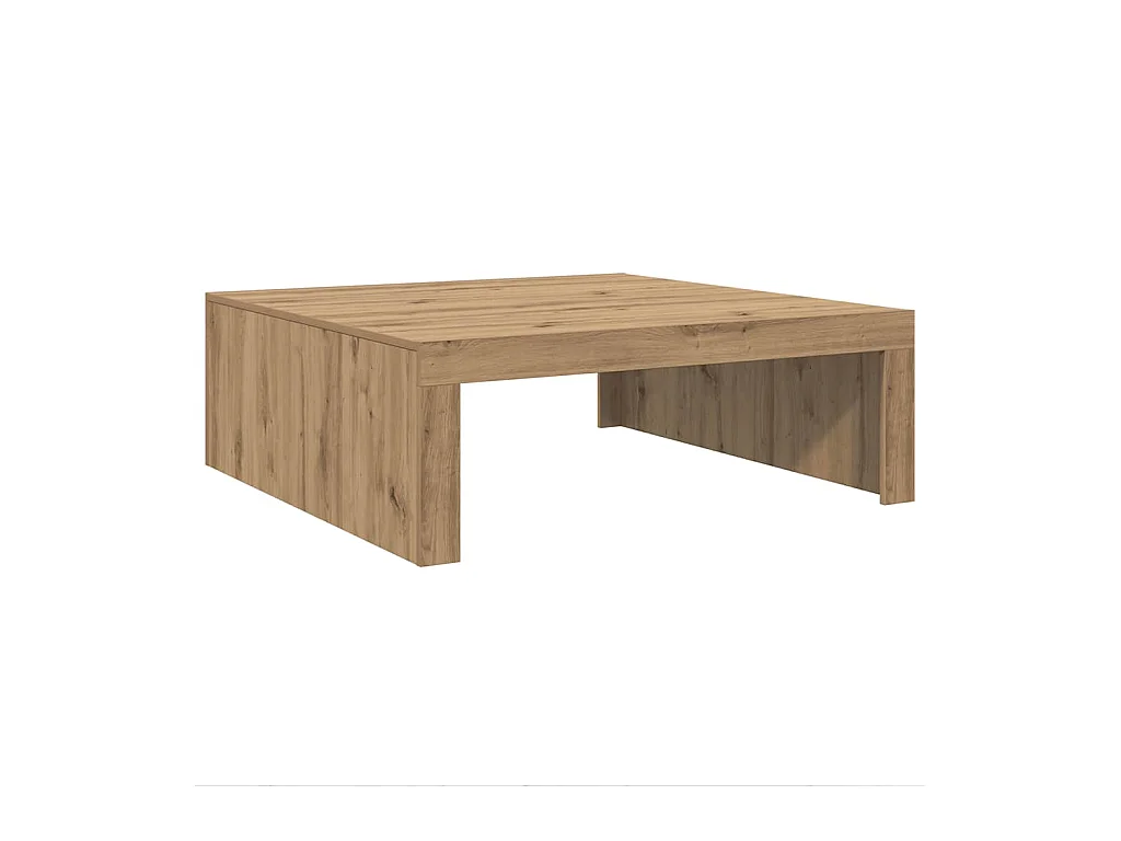 Table basse salon-Table à thé chêne artisanal 100x100x35 cm bois d'ingénierie SHL59488