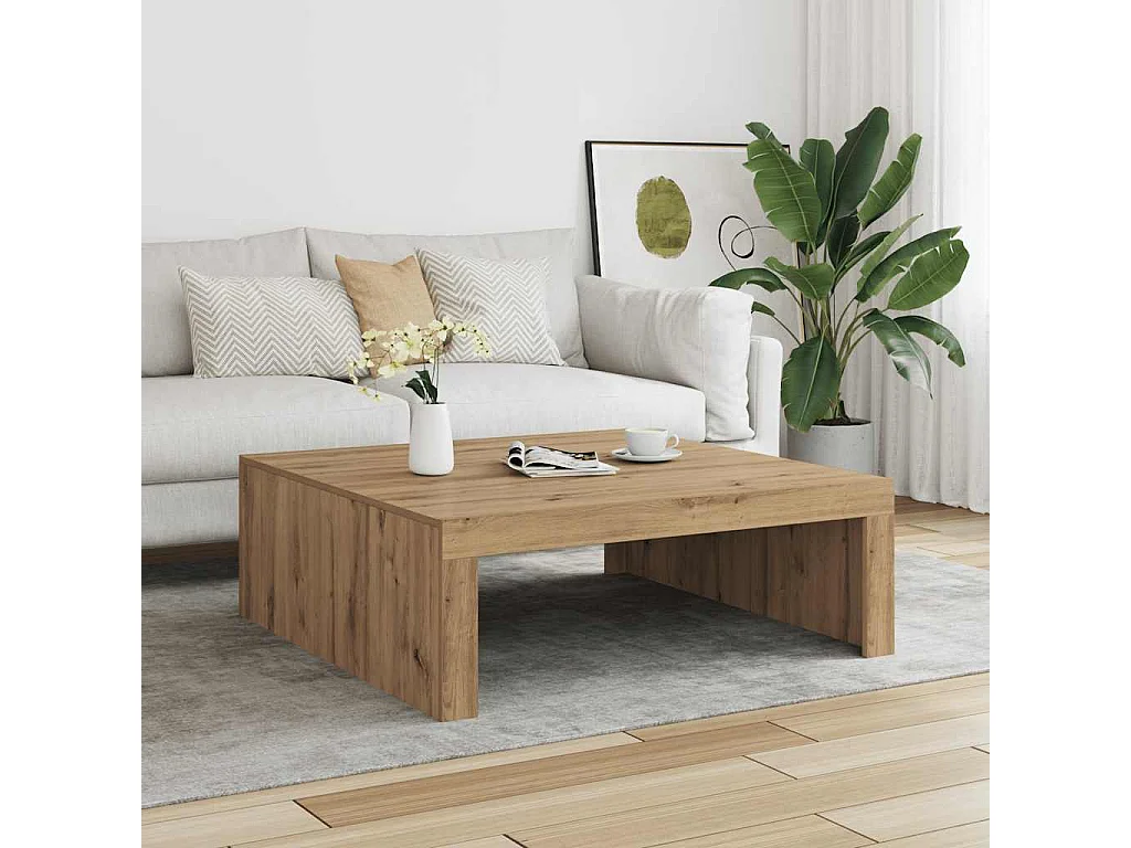 Couchtisch-Wohnzimmertisch-Beistelltische Artisan-Eiche 100x100x35 cm Holzwerkstoff SHL70072