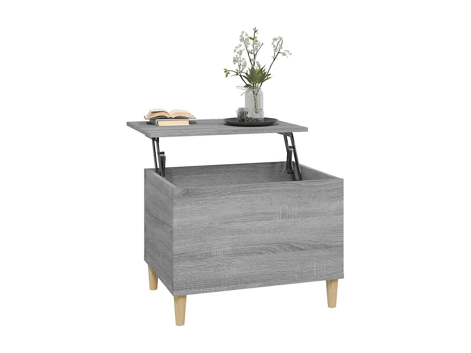 Mesa de centro | Mesa auxiliar madera contrachapada roble ahumado 90x50x36,5 cm SHL5196