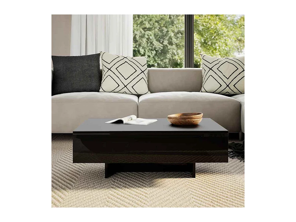 Mesa de centro | Mesa auxiliar salon madera contrachapada roble ahumado 55x38x45 cm SHL4875