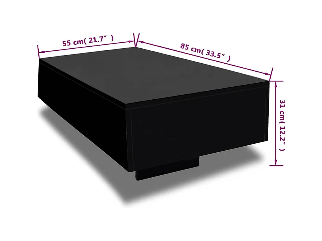 Mesa de centro | Mesa auxiliar salon madera contrachapada roble ahumado 55x38x45 cm SHL4875