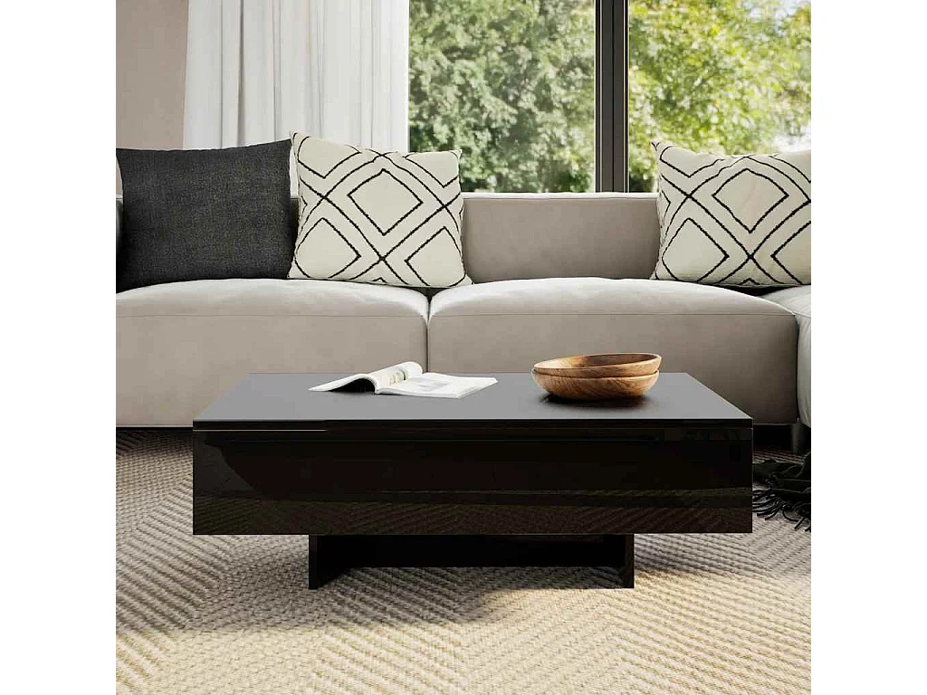 Table basse salon-Table d'appoint Haute brillance Noir SHL79270