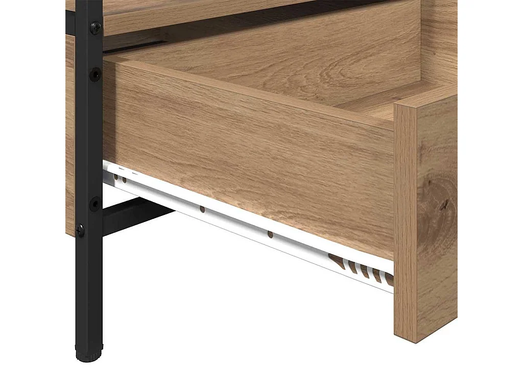 Salontafel | Bijzettafel | Koffietafel with Drawer artisanaal eikenkleurig 100 x 51 x 45 cm