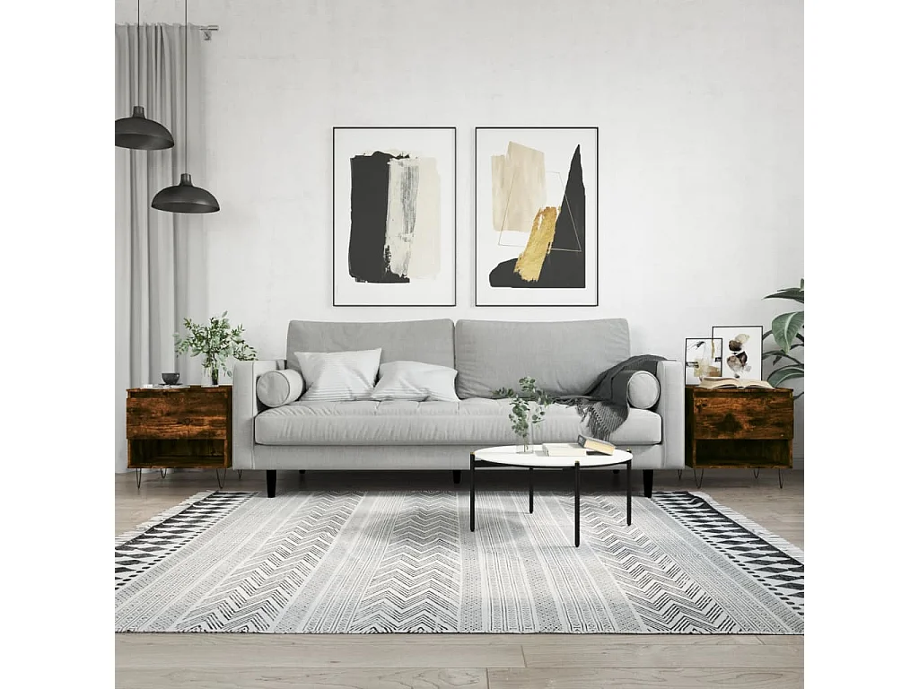 Mesa de centro | Mesa auxiliar madera y hierro roble Sonoma 102x50x40 cm SHL42410