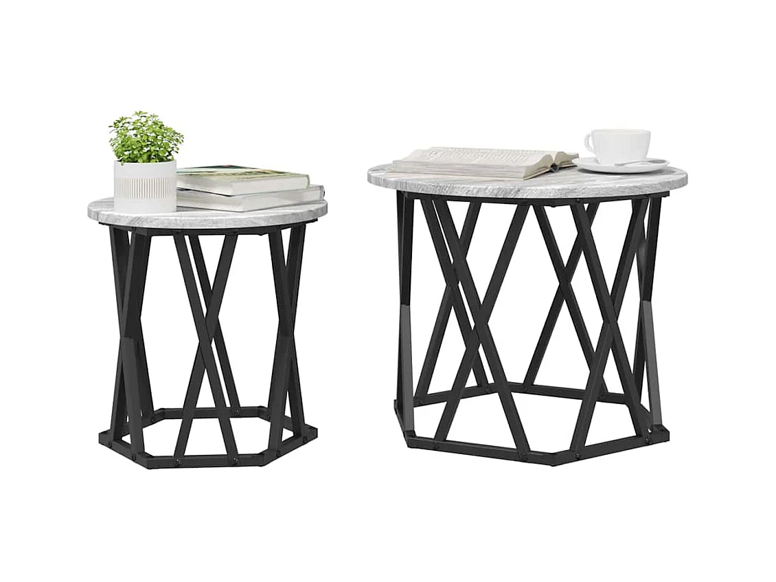 Mesa de centro-Mesa auxiliar-Mesita de centro madera de ingeniería negra 80x50,5x41,5 cm SHL2677