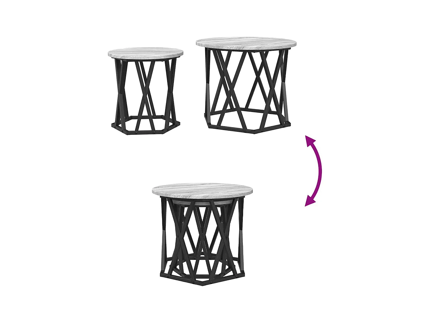Mesa de centro-Mesa auxiliar-Mesita de centro madera de ingeniería negra 80x50,5x41,5 cm SHL2677