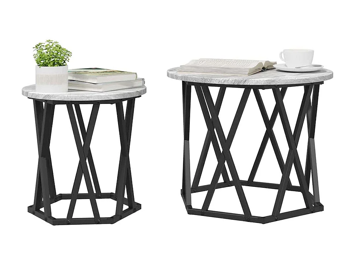 Mesa de centro-Mesa auxiliar-Mesita de centro madera de ingeniería negra 80x50,5x41,5 cm SHL2677