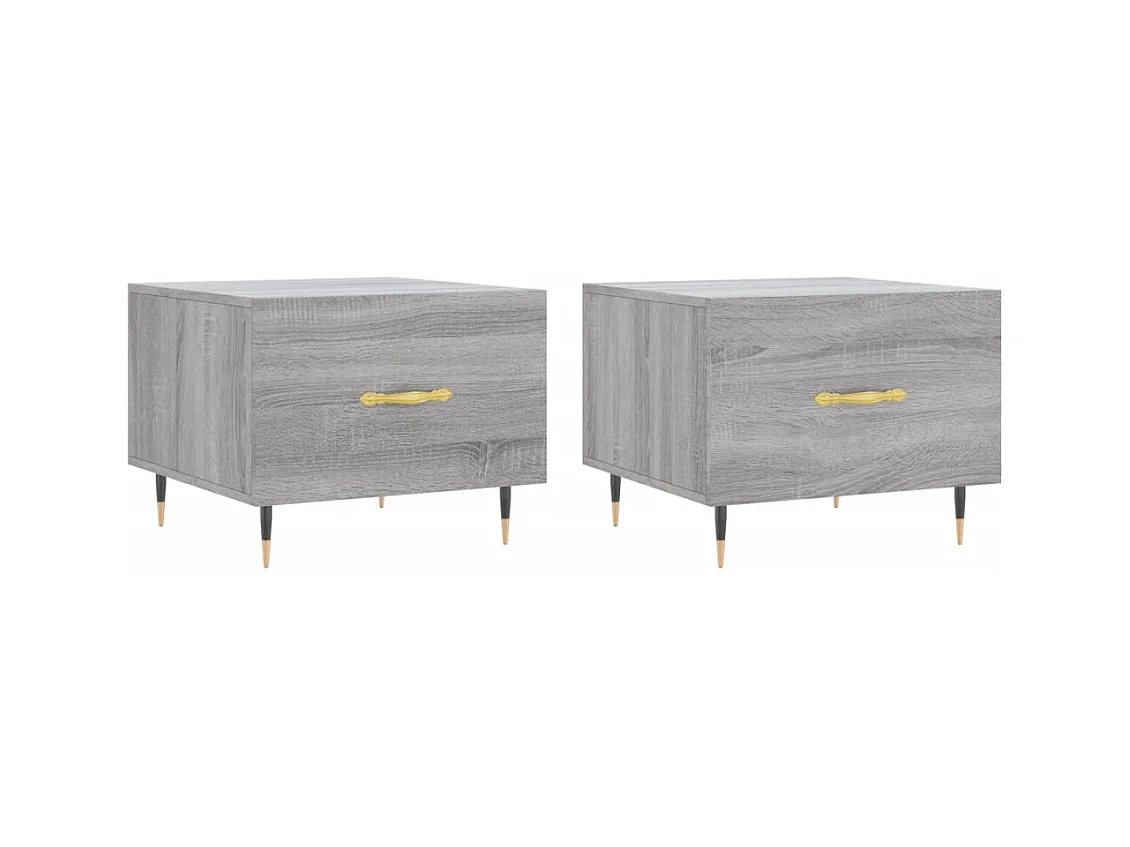 Tables basses salon-Tables d'appoint 2 pcs sonoma gris 50x50x40 cm bois d'ingénierie SHL50685