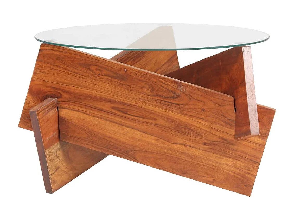 Couchtisch-Beistelltisch-Sofatisch 60 cm Massivholz Akazie SHL6647