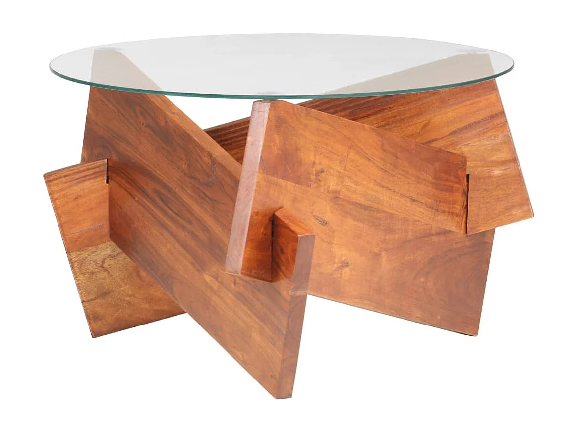 Couchtisch-Beistelltisch-Sofatisch 60 cm Massivholz Akazie SHL6647