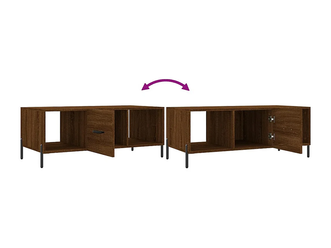 Couchtisch-Wohnzimmertisch-Beistelltische Braun Eichen-Optik 102x50x40 cm Holzwerkstoff SHL4803