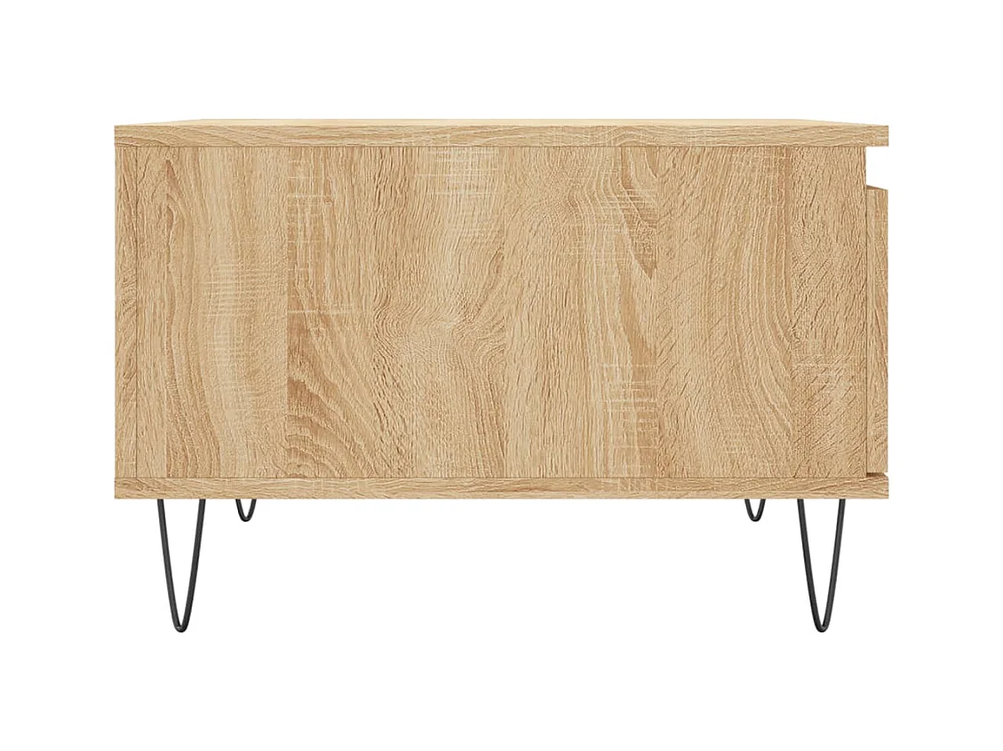 Mesa de centro | Mesa auxiliar madera ingeniería metal roble Sonoma 100x50x45cm SHL4334