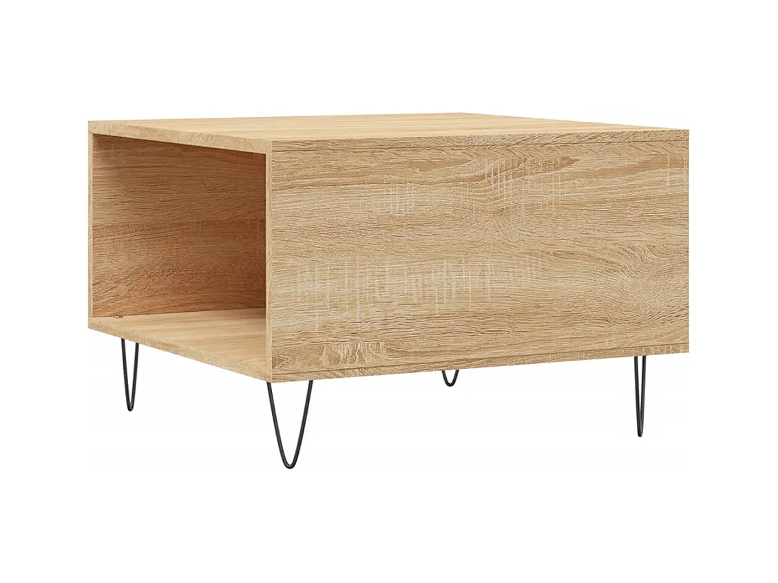 Mesa de centro | Mesa auxiliar madera ingeniería metal roble Sonoma 100x50x45cm SHL4334
