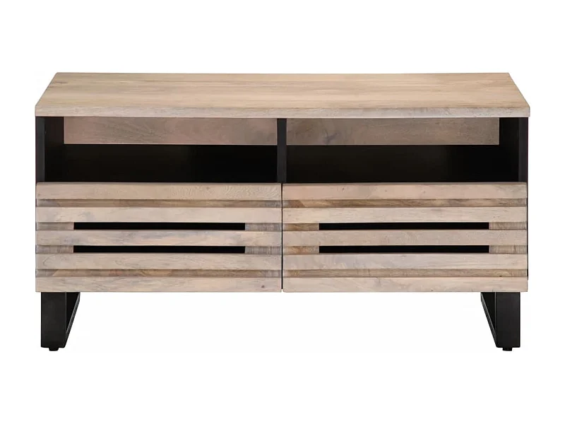 Mesa de centro | Mesa auxiliar con luces LED madera ingeniería blanca SHL3705