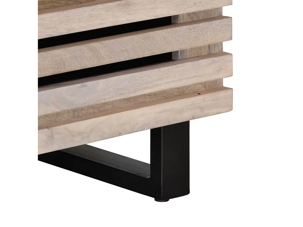 Couchtisch-Sofatisch-Beistelltische 80x55x40 cm Raues Massivholz Mango SHL17945