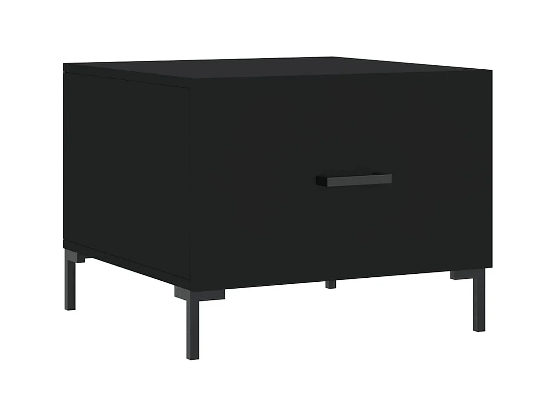 Mesa de centro | Mesa de apoio 50x50x40 cm derivados de madeira preto