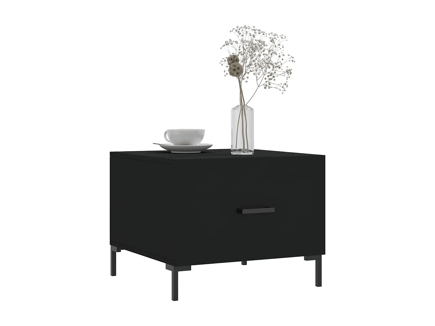 Couchtisch-Wohnzimmertisch-Beistelltische Schwarz 50x50x40 cm Holzwerkstoff SHL64851