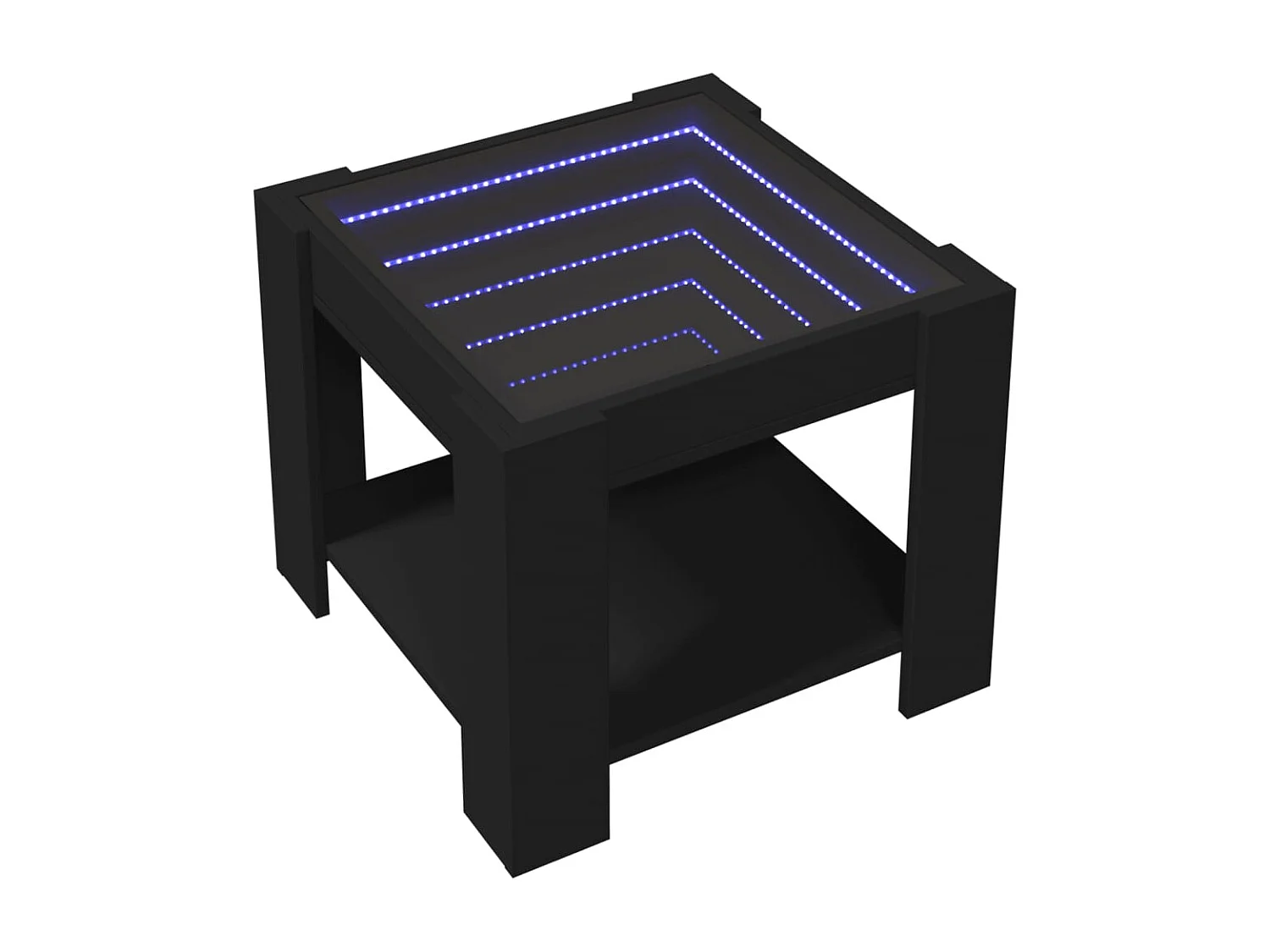 Table basse salon-Table d'appoint avec LED noir 53x53x45 cm bois d'ingénierie SHL2171