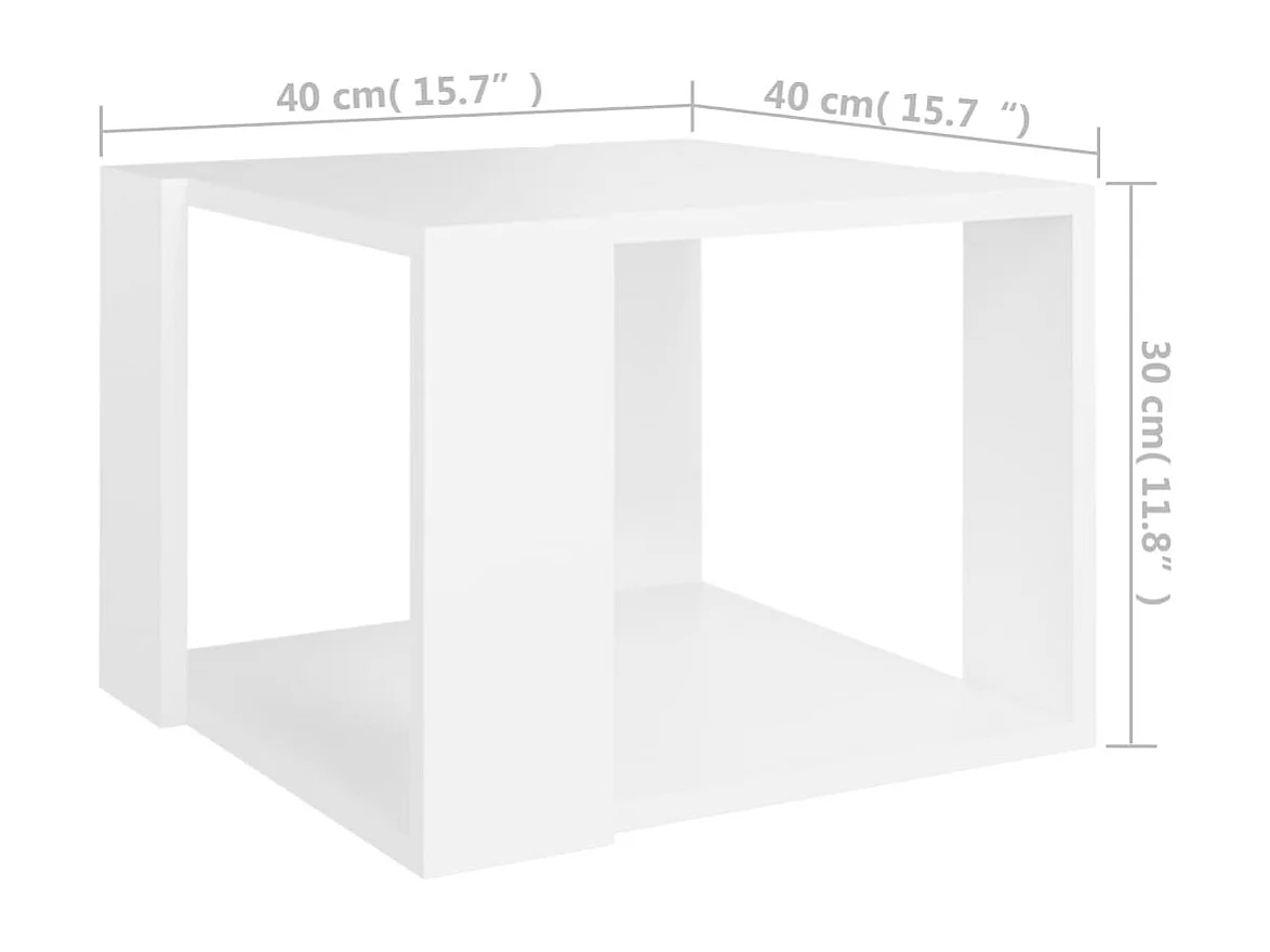 Couchtisch-Sofatisch-Beistelltische Weiß 40x40x30 cm Holzwerkstoff SHL59320
